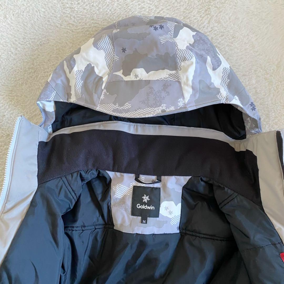 GOLDWIN スキーウェア　スノボ　ジャケット　カモフラ　総柄　迷彩　灰色　M