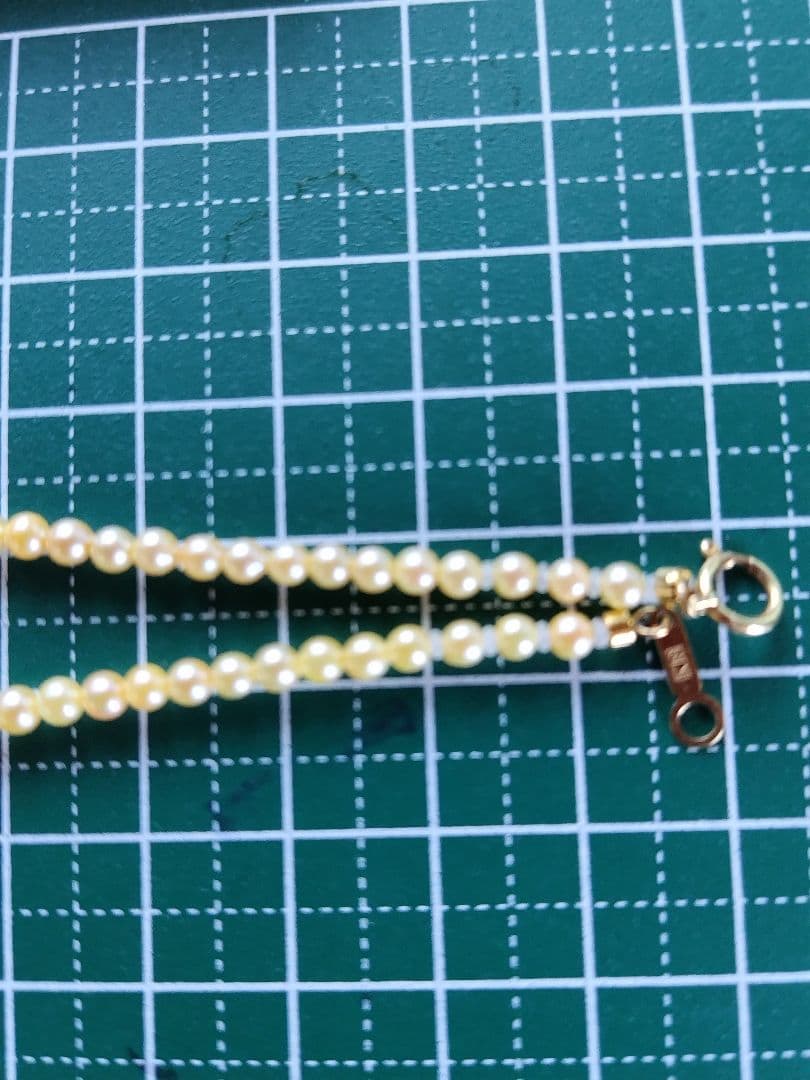 K18 アコヤ真珠ベビーパールネックレス　シャンパンカラー〜ゴールド