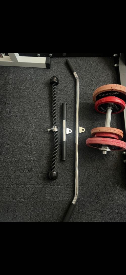 郵送不可】ラットプル付きパワーラックとベンチとウエイトプレート