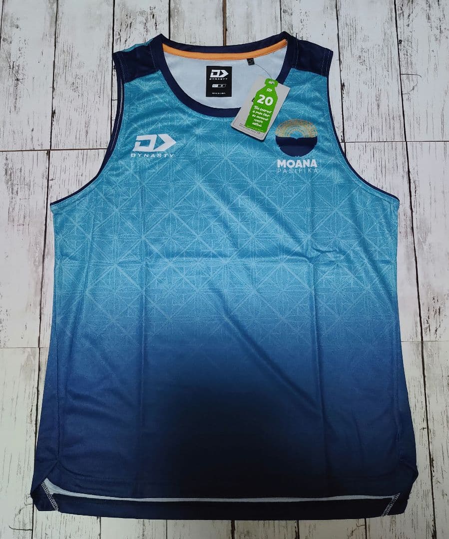 タンクトップ 海外Mサイズ ブルー モアナパシフィカ スーパーラグビー