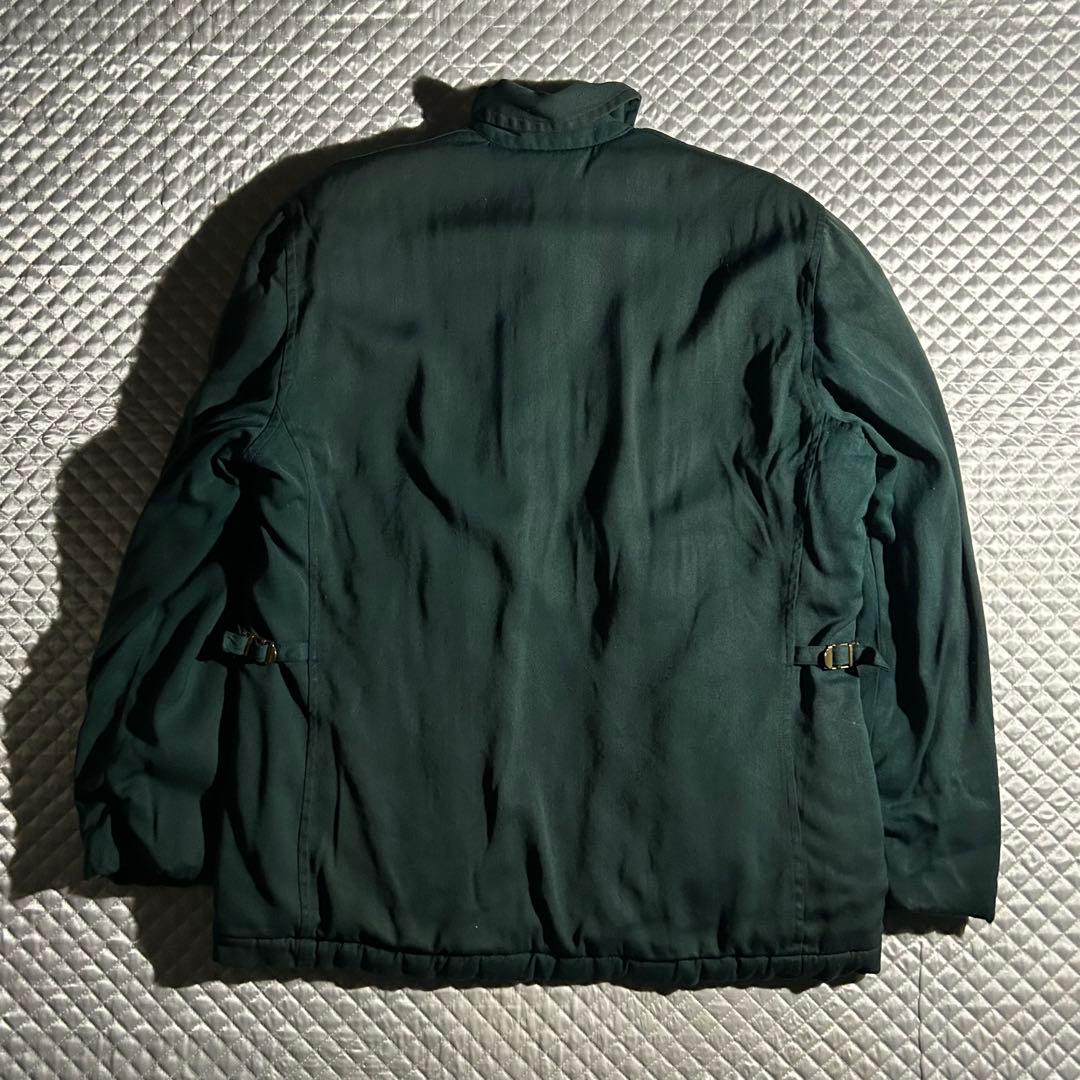 50s VINTAGE USA レーヨンギャバキルティングジップジャケット 中綿