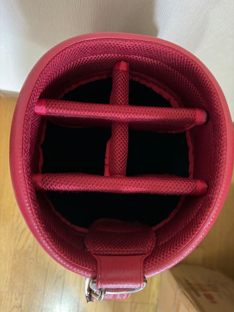 【adidas】キャディバッグ ゴルフバッグ ネイビー×レッド