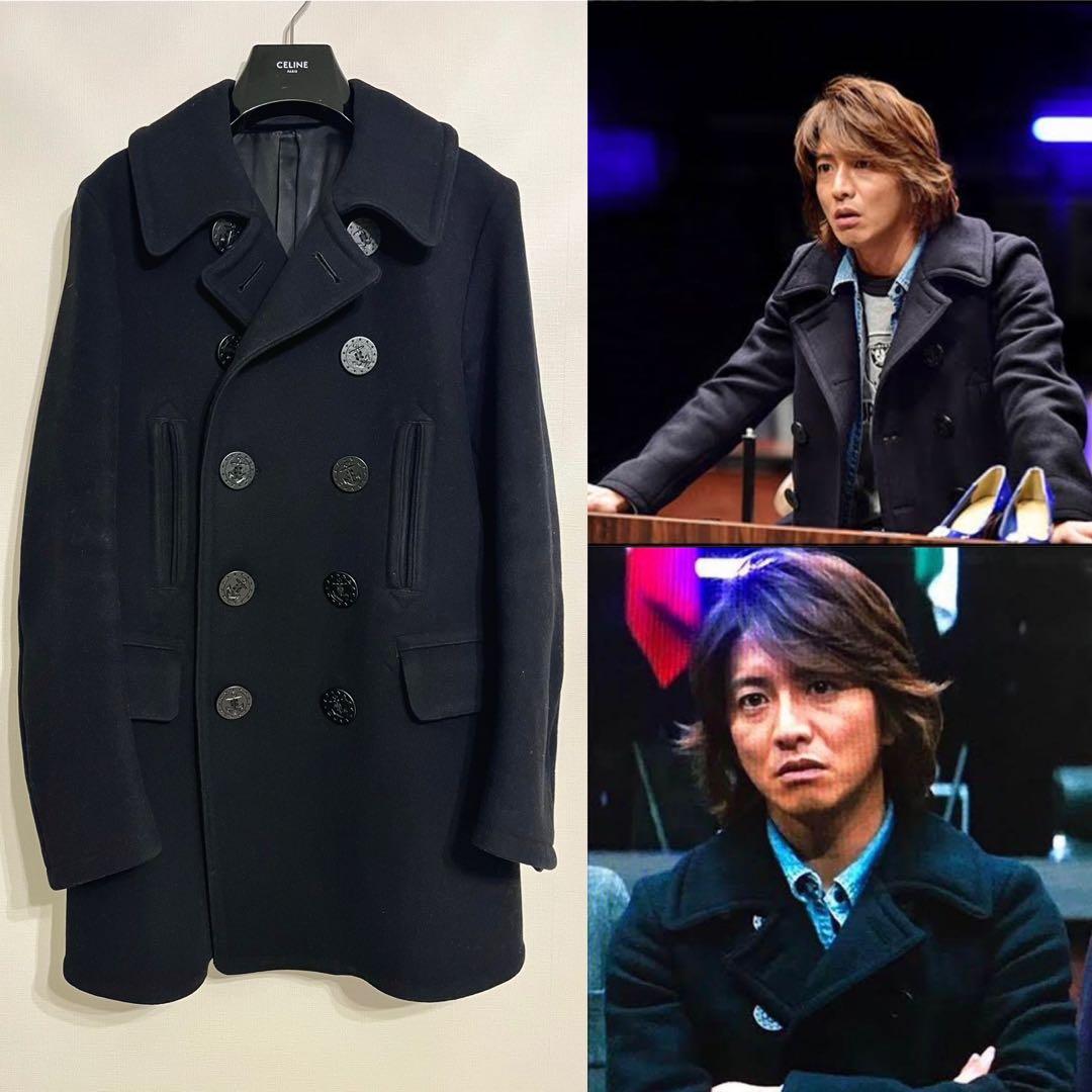 M ブラック キムタク着 ラグスマックレガー 10ボタンピーコート 野口強