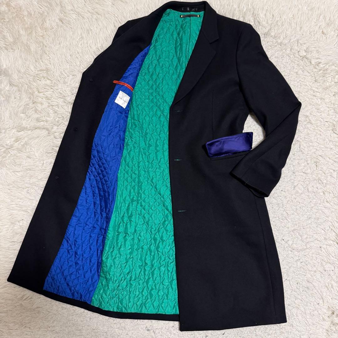 現行タグ極美品Lサイズ　ポールスミス　チェスターコート　キルティング　レザータグ