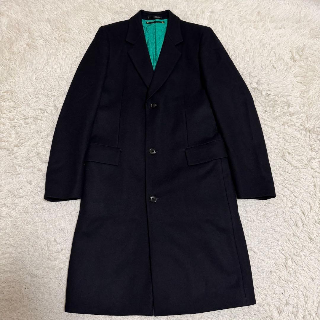 現行タグ極美品Lサイズ　ポールスミス　チェスターコート　キルティング　レザータグ