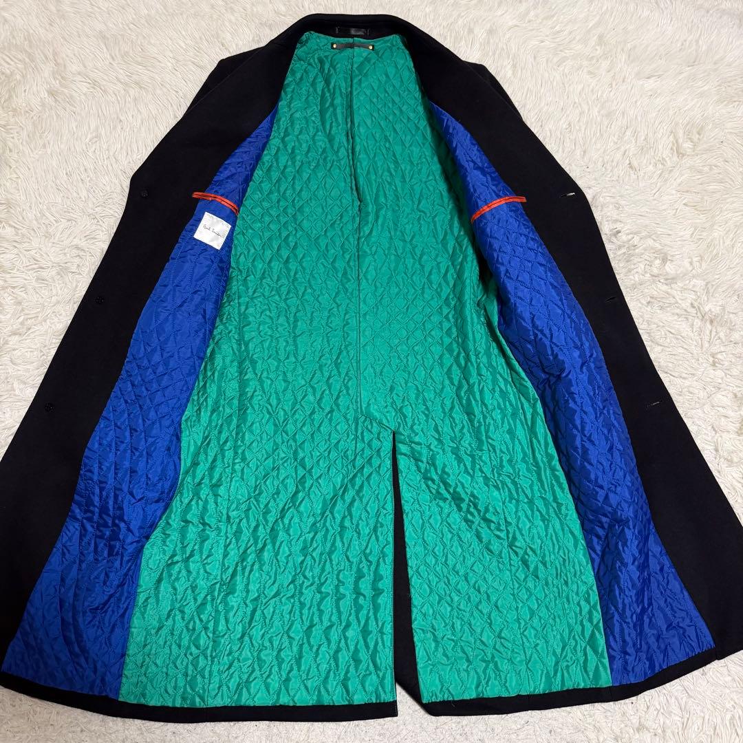 現行タグ極美品Lサイズ　ポールスミス　チェスターコート　キルティング　レザータグ