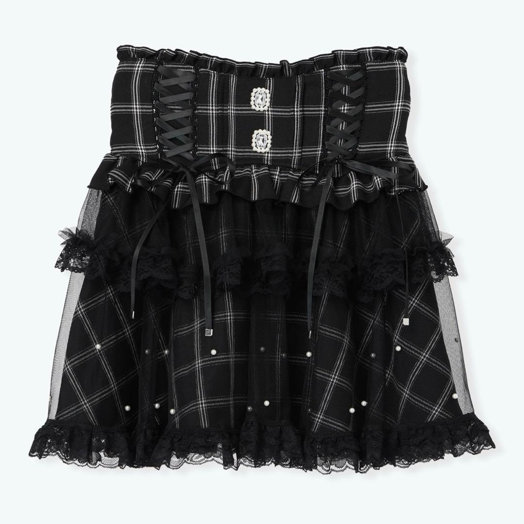 地雷 マーズ フリル 十字架ブラウス ノエミー チェック スカパン セットアップ