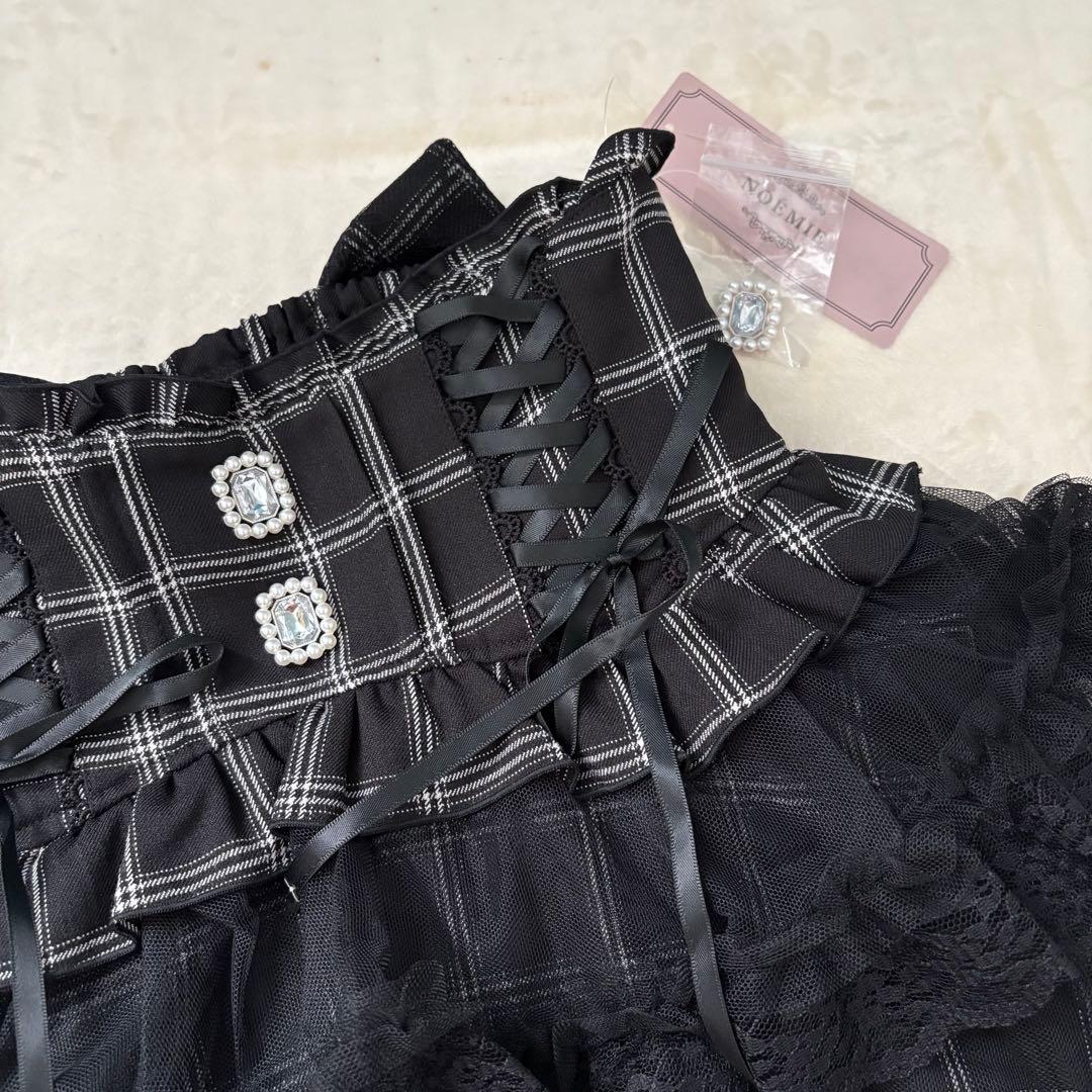 地雷 マーズ フリル 十字架ブラウス ノエミー チェック スカパン セットアップ