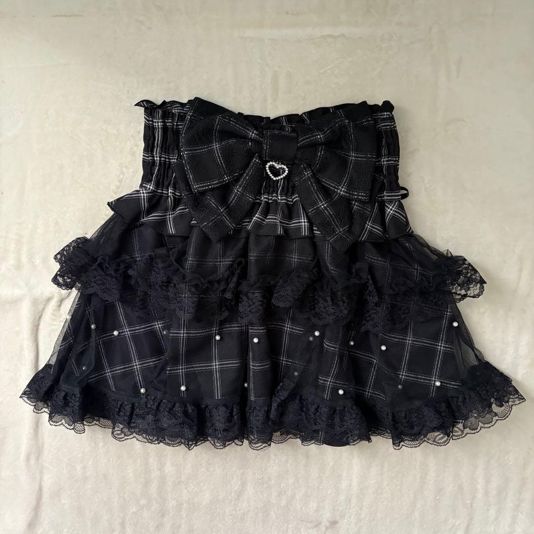 地雷 マーズ フリル 十字架ブラウス ノエミー チェック スカパン セットアップ