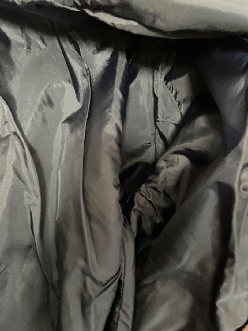 DeLONG レザースリーブ 無地スタジャン 2XL ネイビー＆グレー