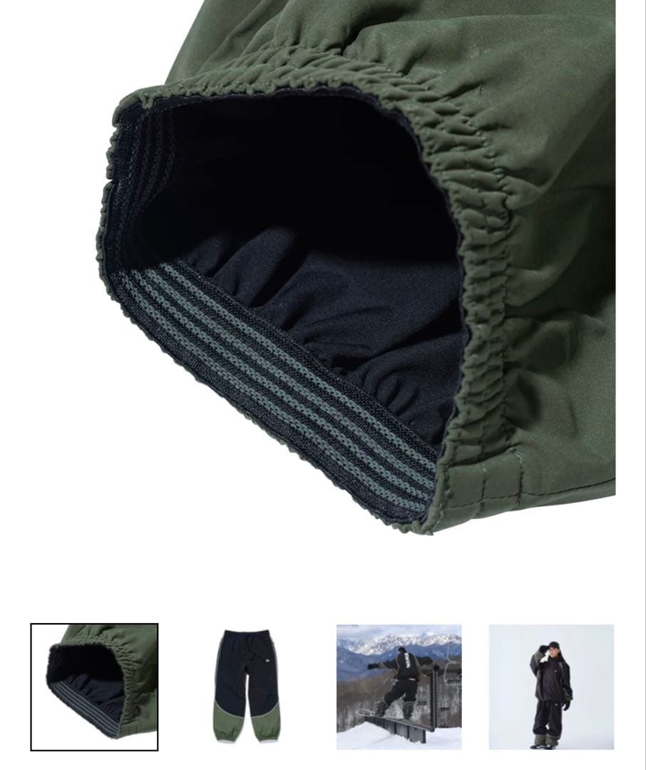 スノートラックパンツ Snowboarding パイピング ブラック/オリーブ