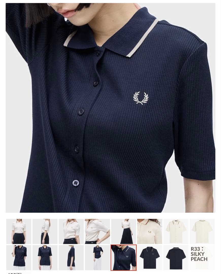 美品】FRED PERRY ネイビーポロシャツ UK 10 レディース