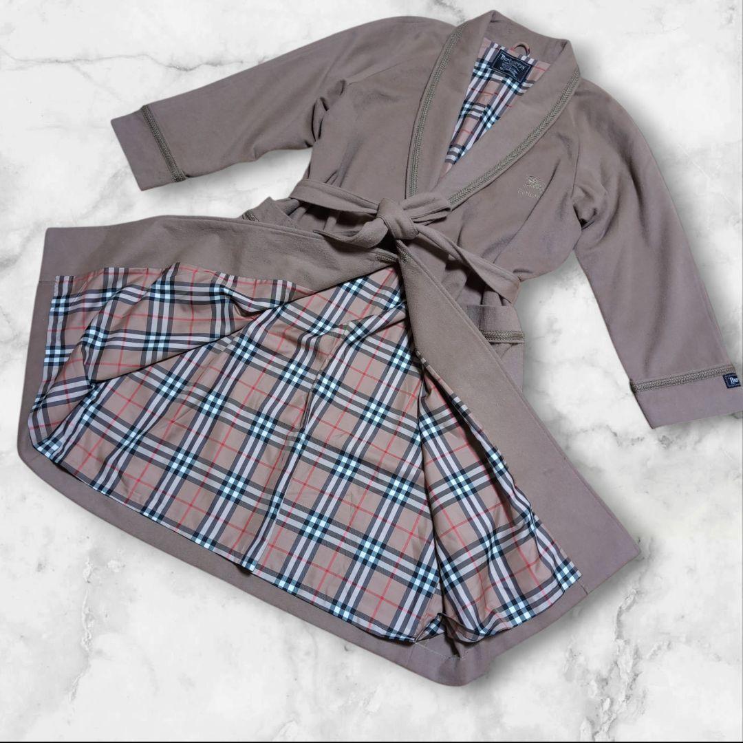 希少✨バーバリーズ ガウンコート ヴィンテージ カシミヤ混　ノバチェック　L