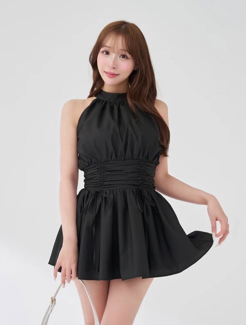 Darich アメスリギャザーフレアミニワンピース ブラック FREEサイズ