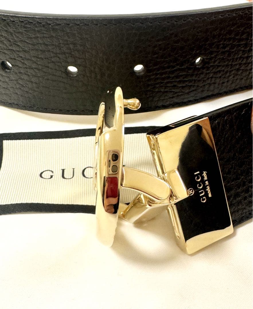◇美品◇GUCCI リバーシブルレザーベルト ピンク ブラック