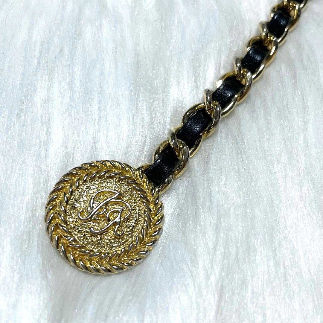 J&R ジェイアンドアール チェーンベルト ゴールド ブラック