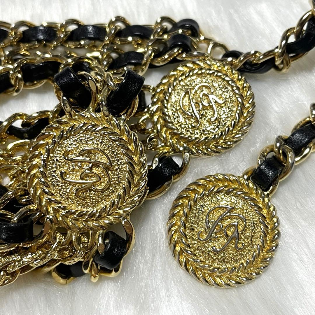 J&R ジェイアンドアール チェーンベルト ゴールド ブラック