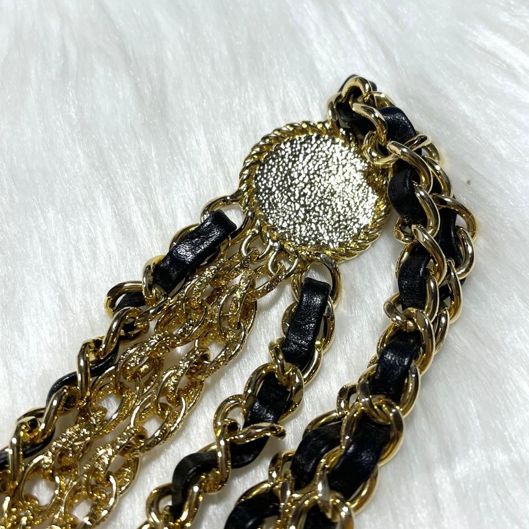 J&R ジェイアンドアール チェーンベルト ゴールド ブラック