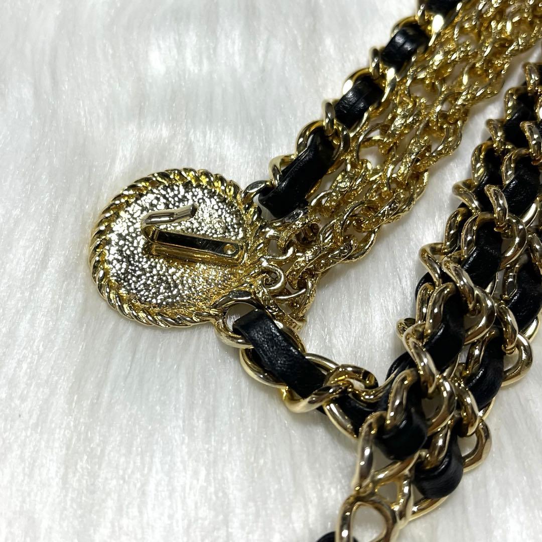 J&R ジェイアンドアール チェーンベルト ゴールド ブラック