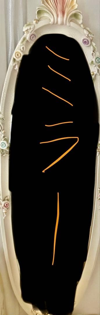 エレガントなロココ調のオーバル型スタンドミラー送料無料