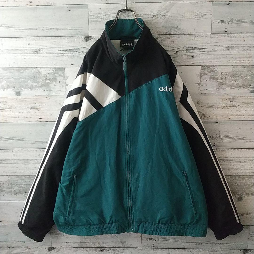 希少サイズ・デザイン☆90s アディダス 刺繍ロゴ トラックジャケット 3L