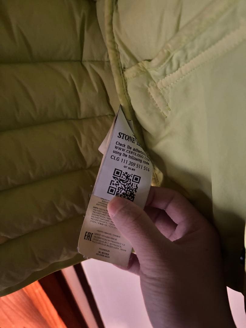 正規品STONE  フード付きダウンジャケット イエロー