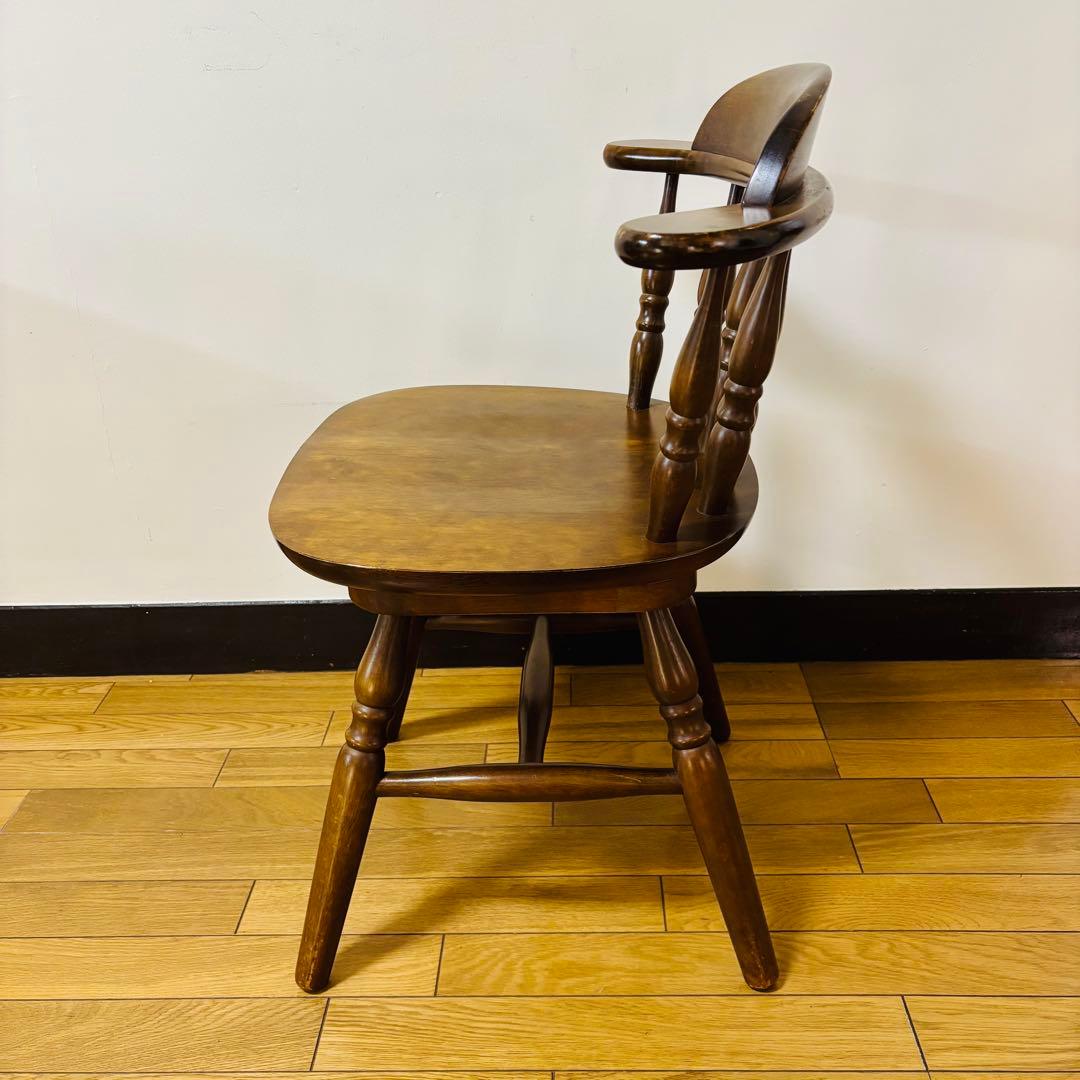 希少品　飛騨家具　ウィンザーチェア　回転チェア　昭和レトロ　ヴィンテージ　送料込