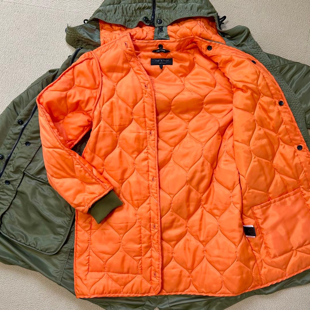 美品rag&boneミリタリーグリーン2wayコートS