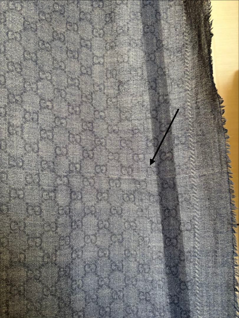 GUCCI GGパターン ストール マフラー　ブルー303