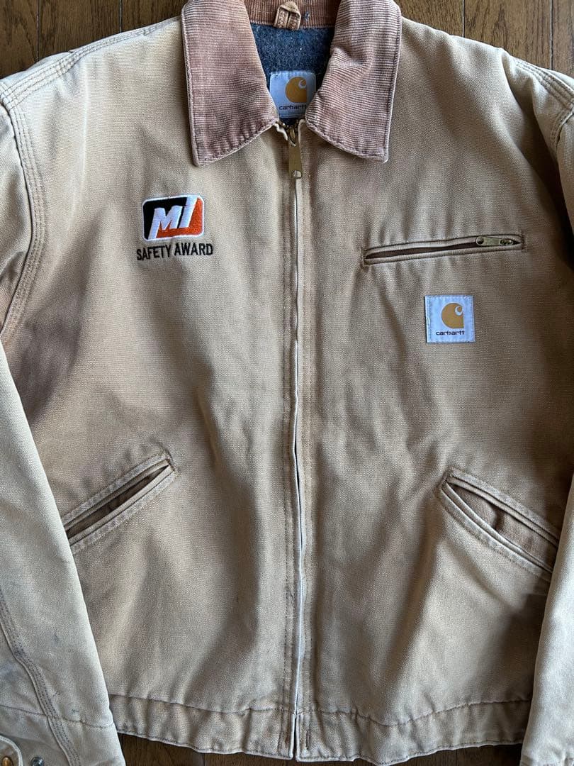 90〜00s カーハート デトロイトジャケット L相当 ベージュ