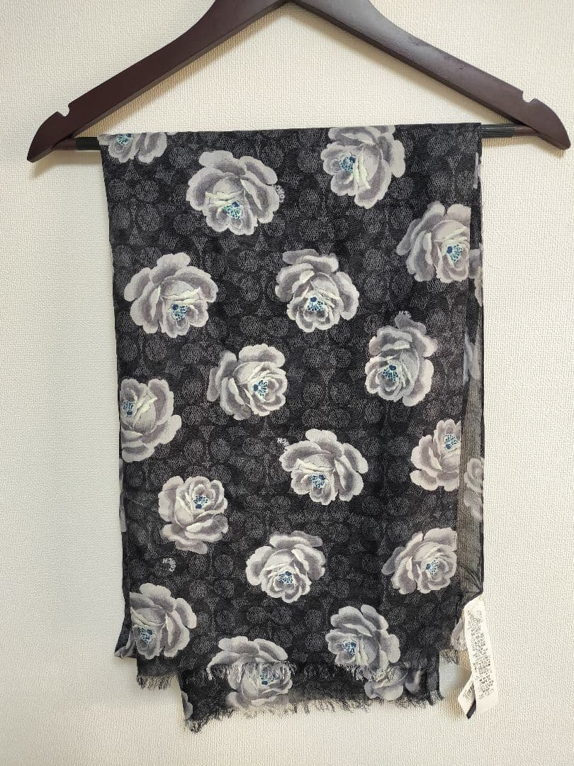 新品 タグ付き】 COACH コーチ 薔薇 ローズ ストール ショール
