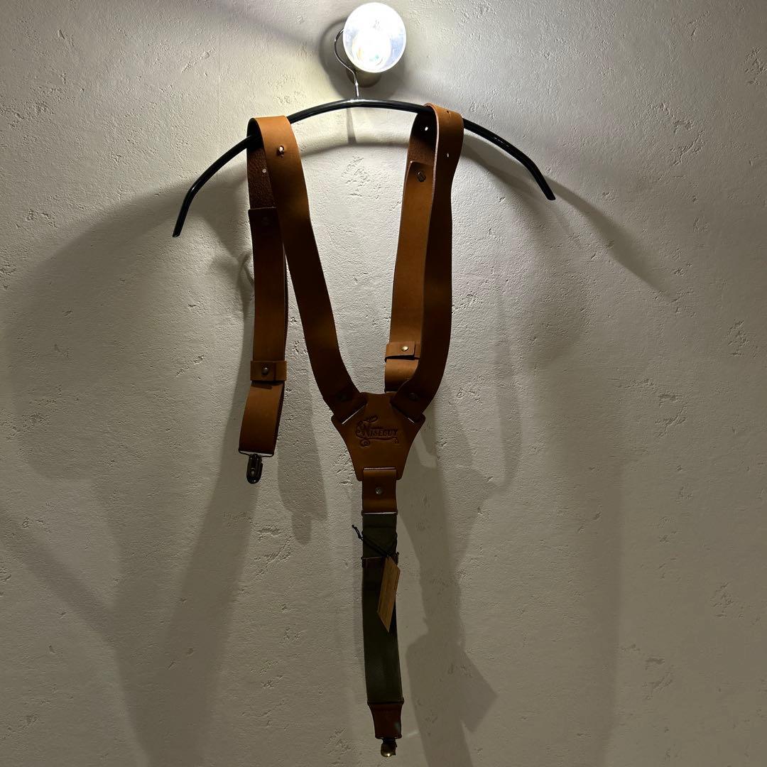 WISEGUY レザーサスペンダー ブラウン