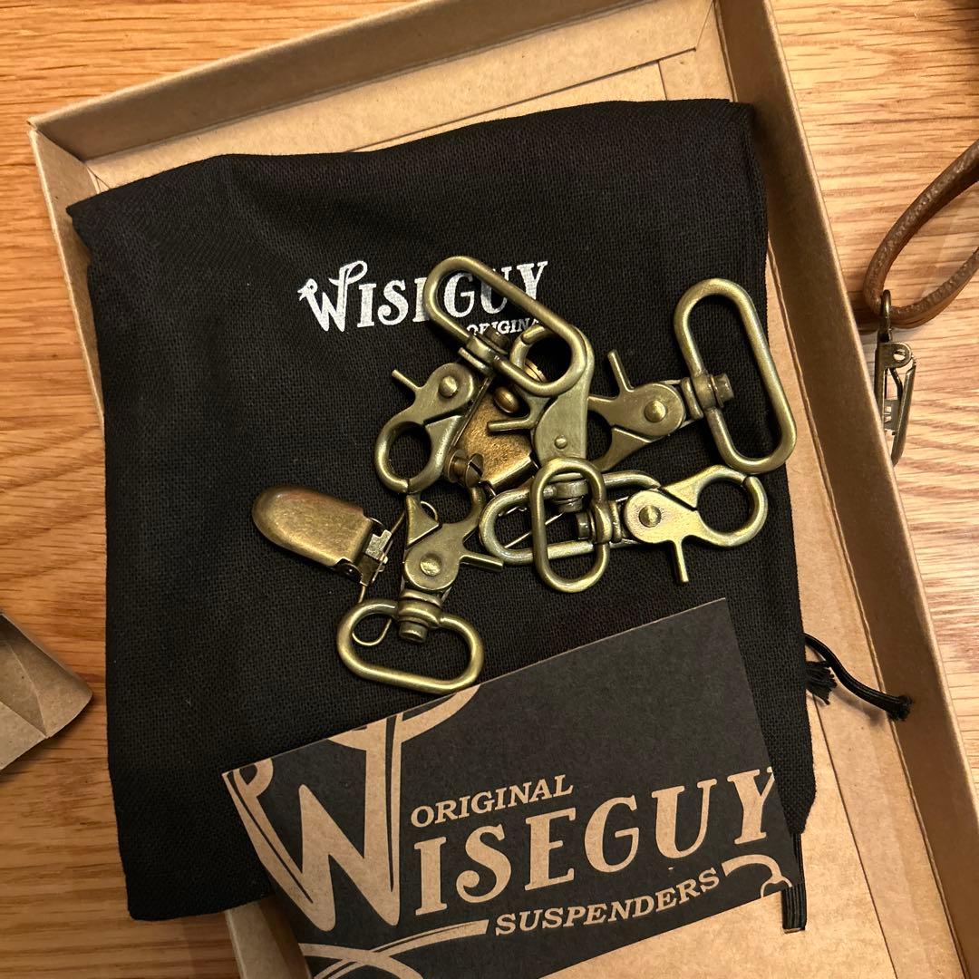 WISEGUY レザーサスペンダー ブラウン