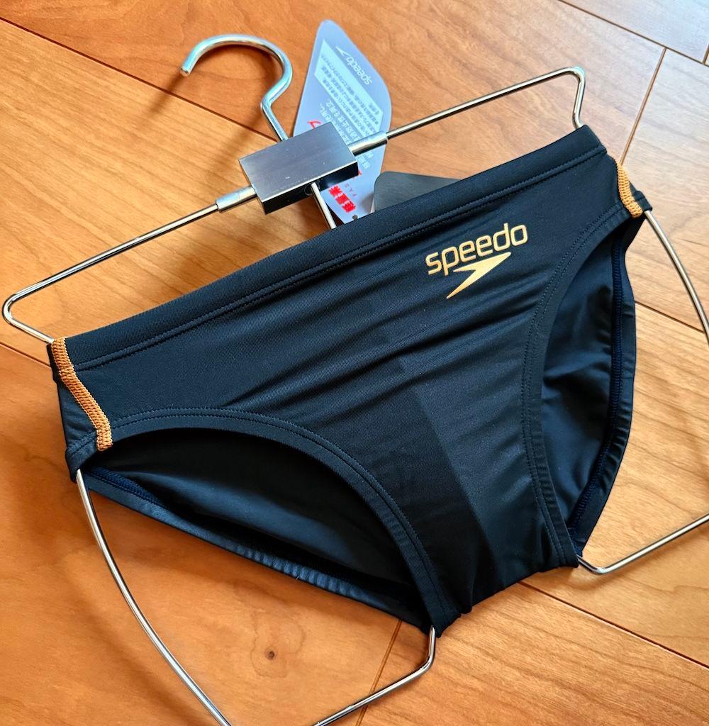 【新品】SPEEDO ショートブーン　ブラック×ゴールド SSサイズ 競泳水着