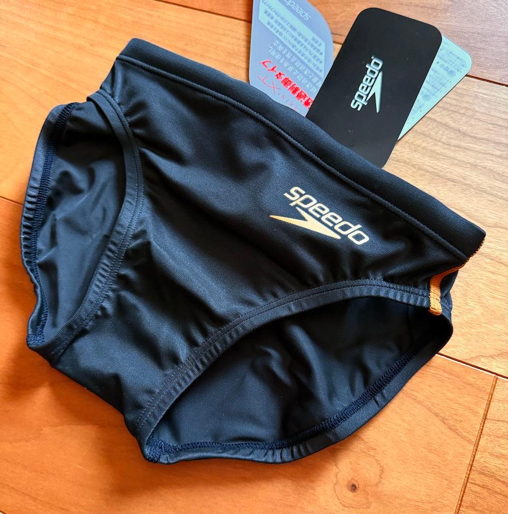 【新品】SPEEDO ショートブーン　ブラック×ゴールド SSサイズ 競泳水着