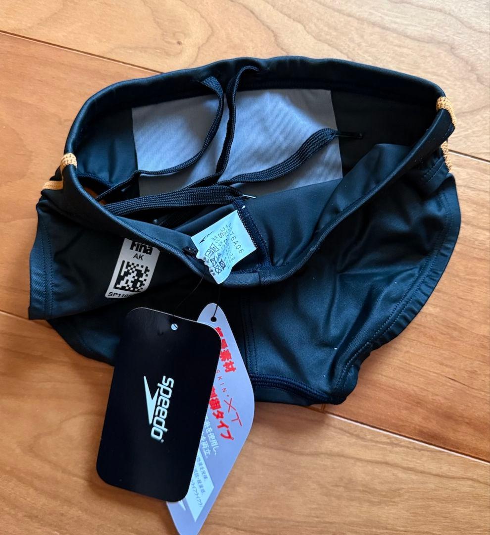 【新品】SPEEDO ショートブーン　ブラック×ゴールド SSサイズ 競泳水着