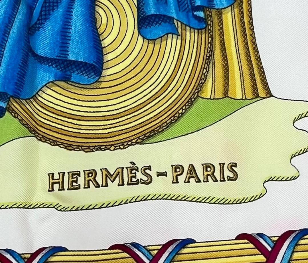 エルメス カレ90 フランス革命記念 スカーフ 1789シルク ピンク　タグあり