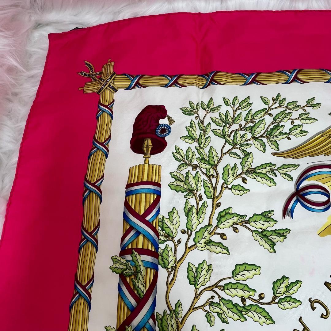 エルメス カレ90 フランス革命記念 スカーフ 1789シルク ピンク　タグあり