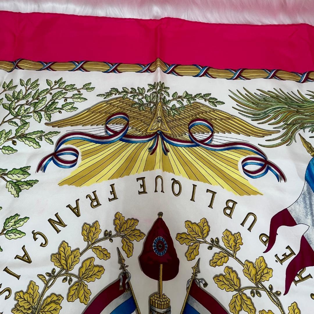 エルメス カレ90 フランス革命記念 スカーフ 1789シルク ピンク　タグあり