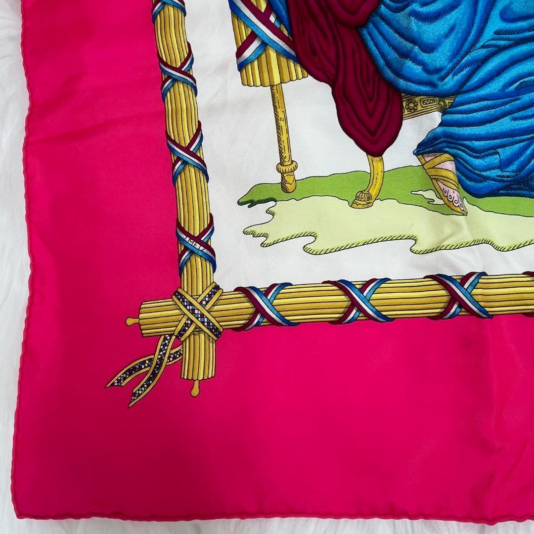 エルメス カレ90 フランス革命記念 スカーフ 1789シルク ピンク　タグあり