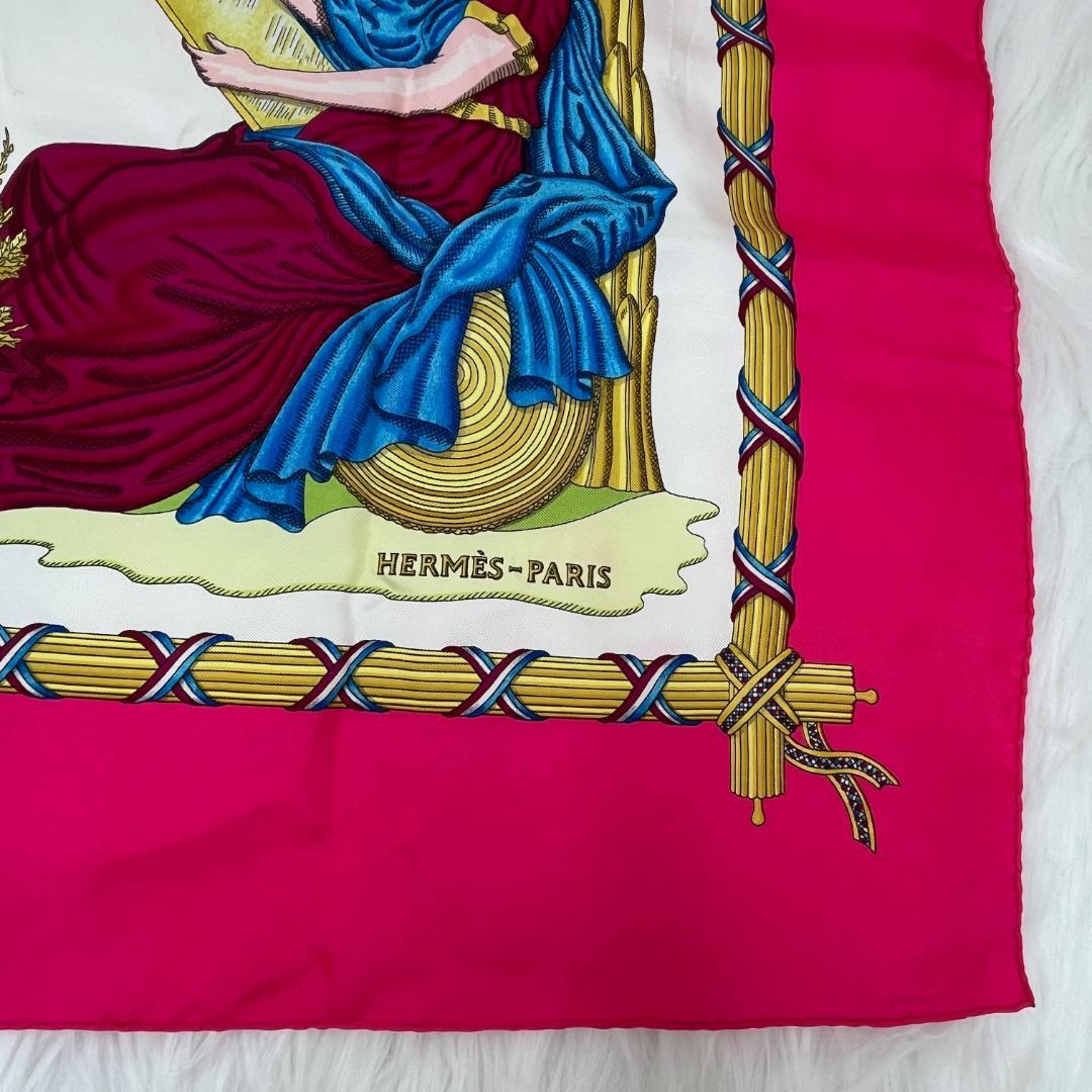 エルメス カレ90 フランス革命記念 スカーフ 1789シルク ピンク　タグあり