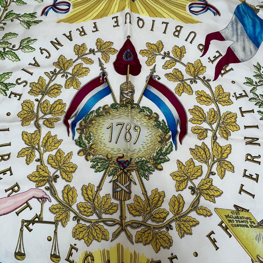 エルメス カレ90 フランス革命記念 スカーフ 1789シルク ピンク　タグあり