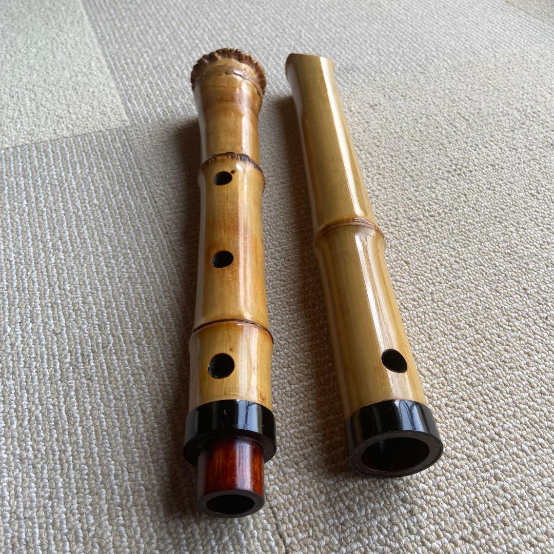 220尺八 ニ尺管　胡童銘自然な竹の色