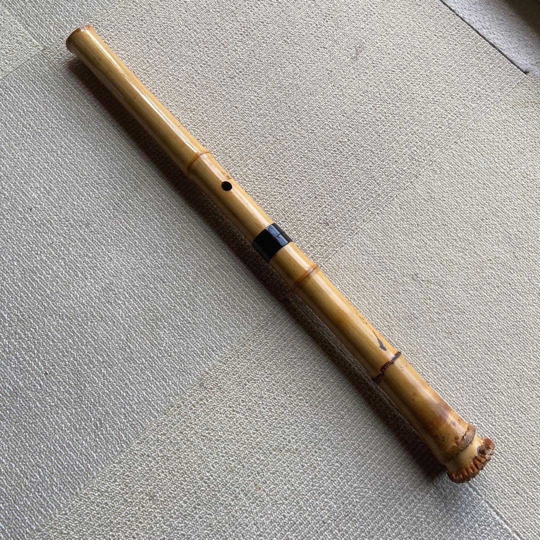220尺八 ニ尺管　胡童銘自然な竹の色