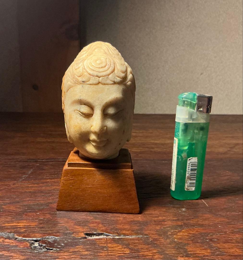 新着ホビー・楽器・アート - o*0様 仏頭 台付き 高さ約11.6cm 中国石仏