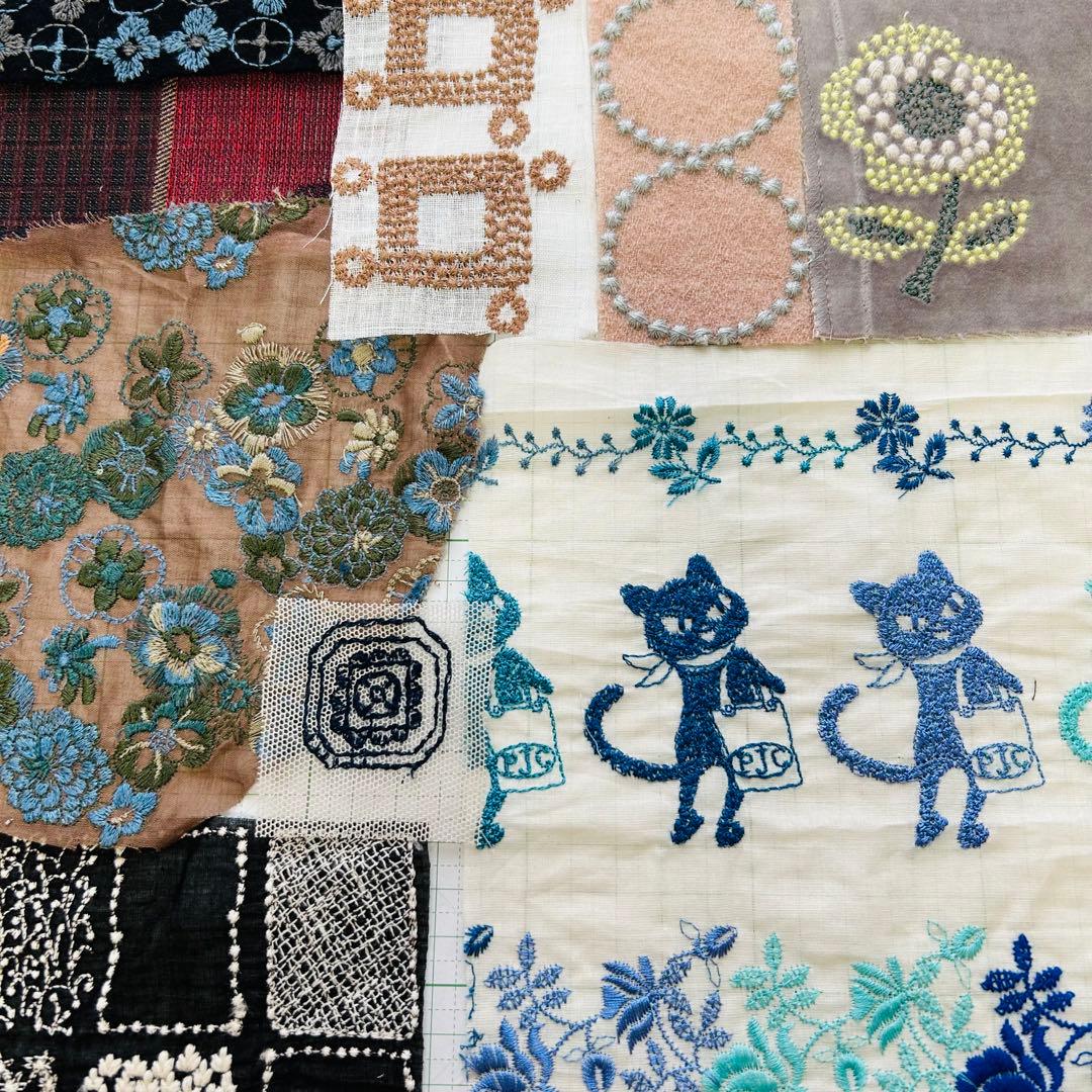 pjc.音の絵.ミナペルホネン.刺繍ハギレ.*chum.難あり♦︎ - メルカリ