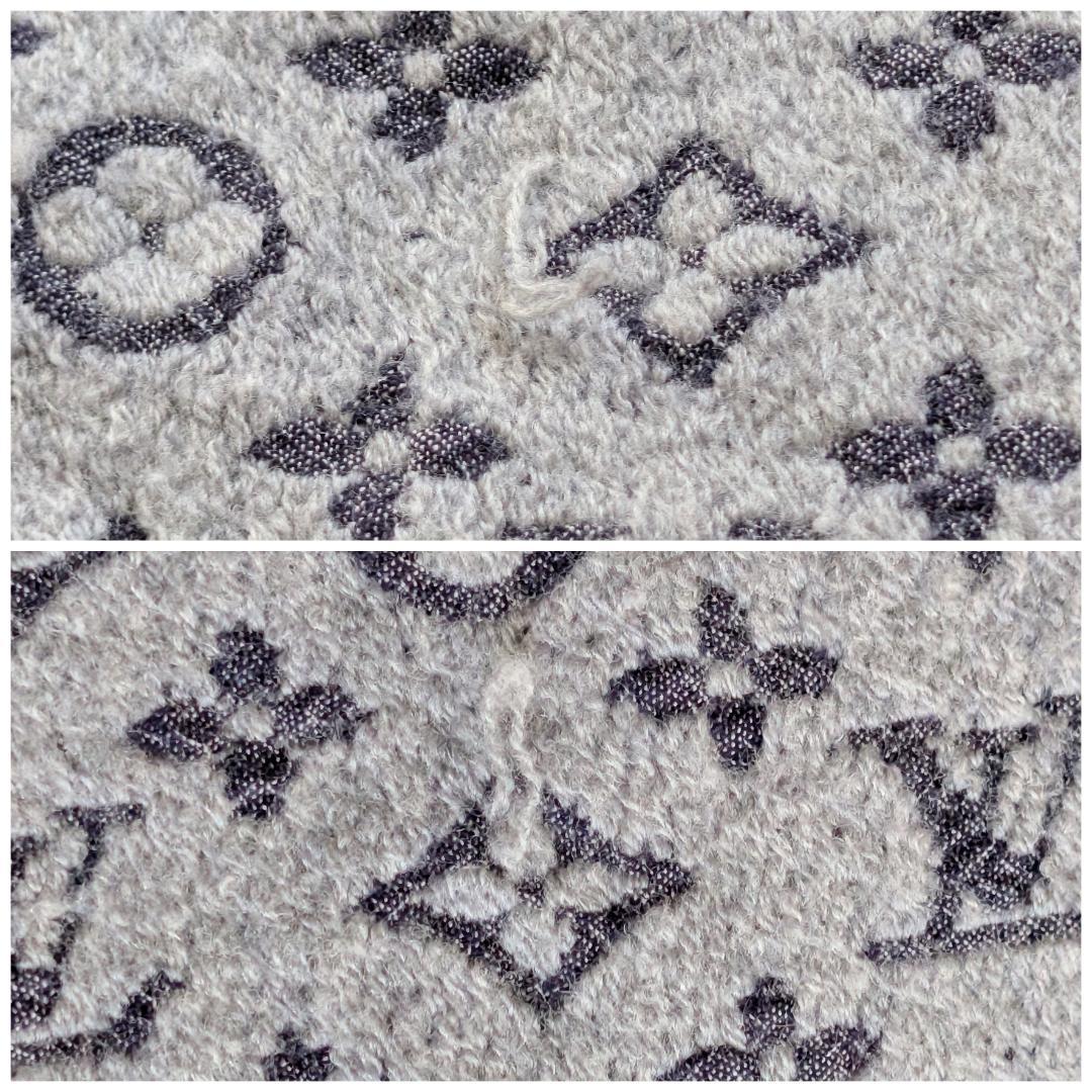 ルイヴィトン エシャルプ モノグラム クラシック マフラー グレー系 コットン