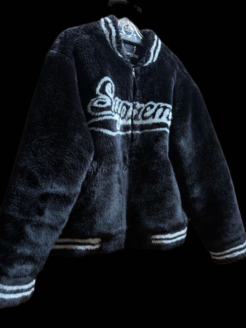 ジャケット・アウター Supreme Faux Fur Varsity Jacket \"Black\"