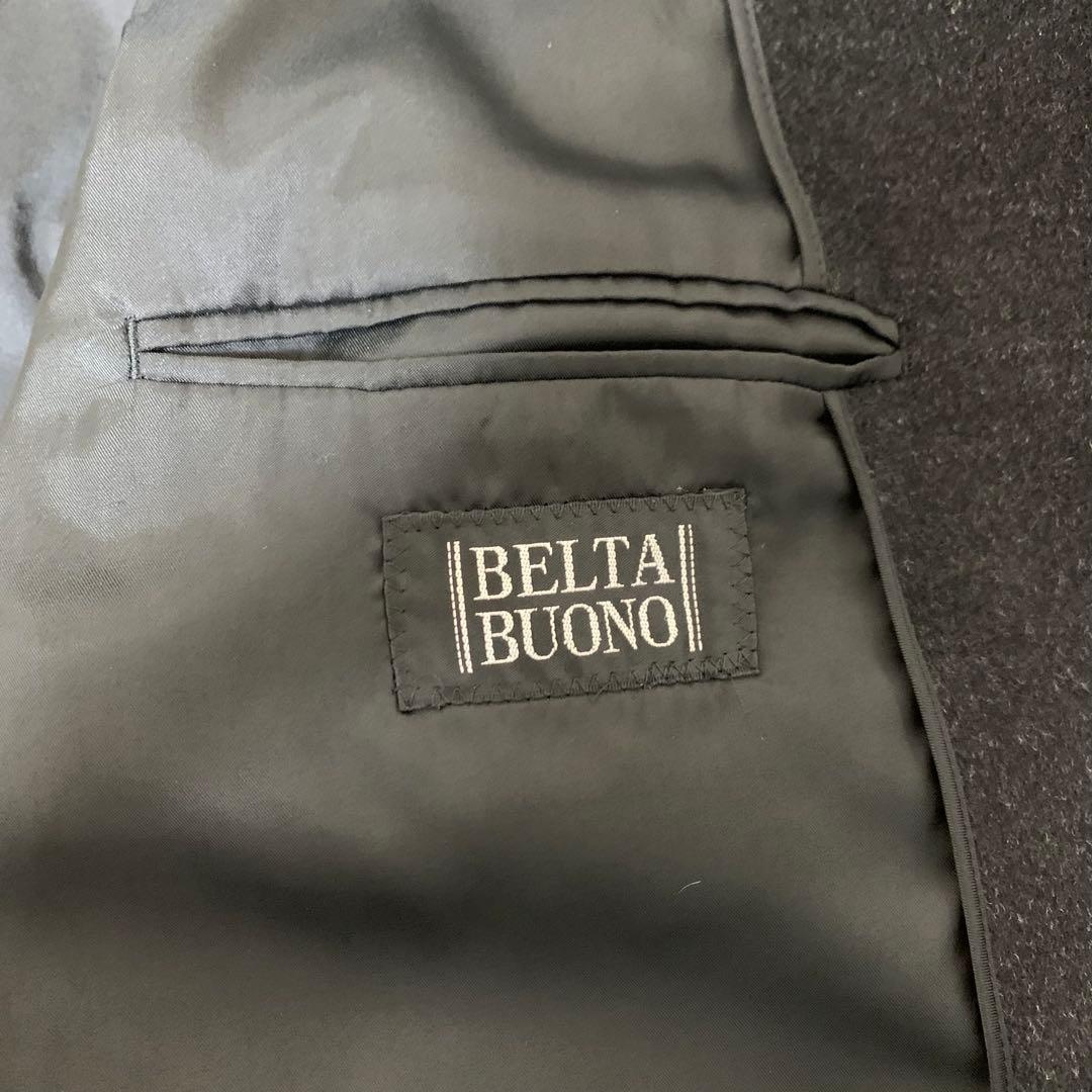 マキシ丈ステンカラーコート　ブラック　ウール生地+カシミヤ混　超ロング丈