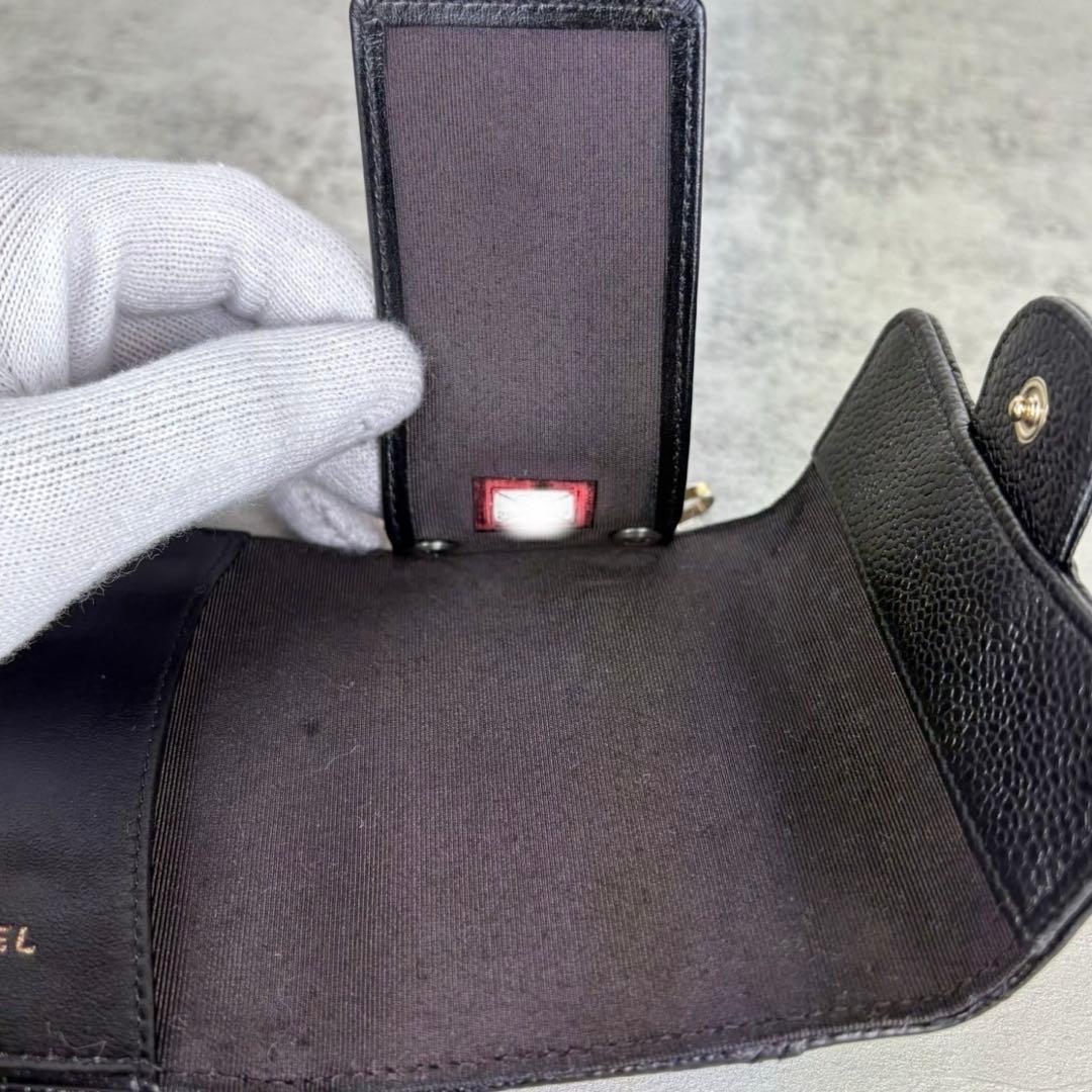 CHANEL キーリング　キーケース　マトラッセ　キャビアスキン　カードケース